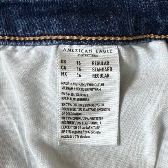 American Eagle High Rise Jegging Jeans Next Level Stretch Size 16 Regular - Picture 11 of 11
